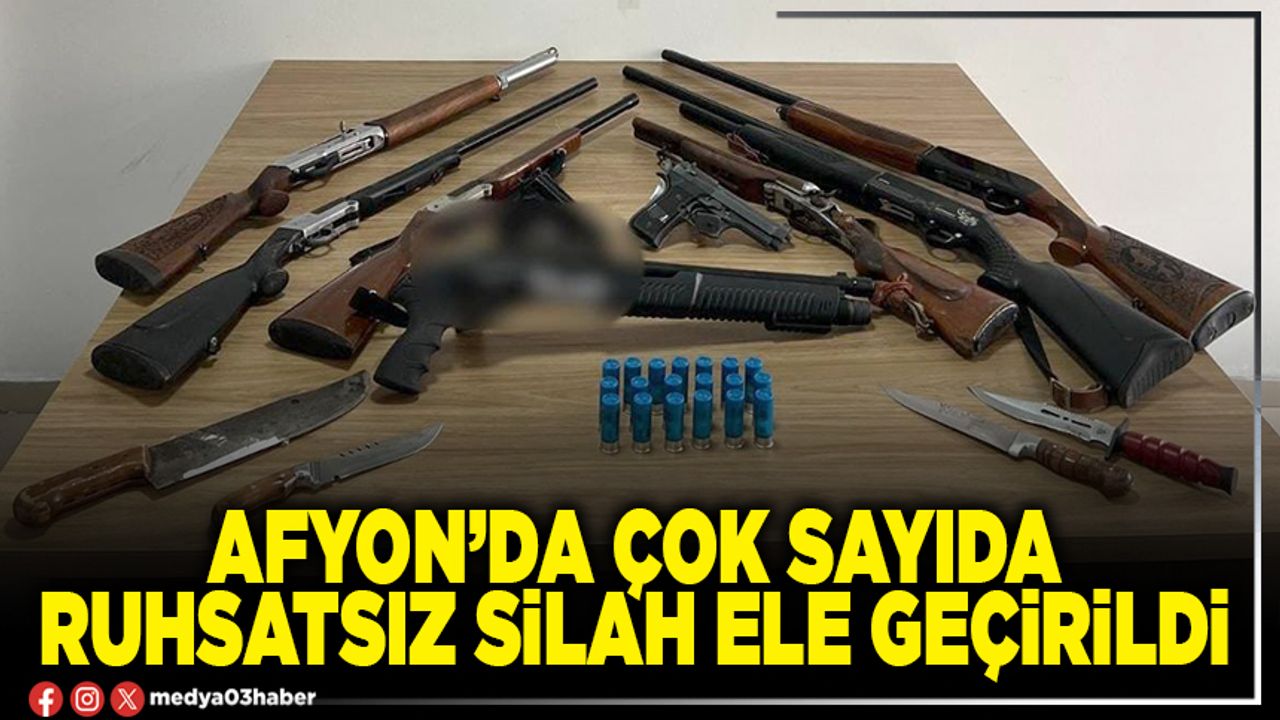 Afyon’da çok sayıda ruhsatsız silah ele geçirildi