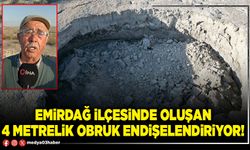 Emirdağ ilçesinde oluşan 4 metrelik obruk endişelendiriyor!