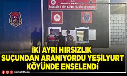 İki ayrı hırsızlık  suçundan aranıyordu Yeşilyurt köyünde enselendi