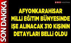 Afyonkarahisar Milli Eğitim bünyesinde işe alınacak 310 kişinin detayları belli oldu