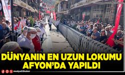 Dünyanın en uzun lokumu Afyon’da yapıldı