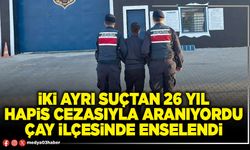 İki ayrı suçtan 26 yıl hapis cezasıyla aranıyordu Çay ilçesinde yakayı ele verdi