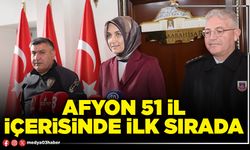 Afyon 51 İl içerisinde ilk sırada