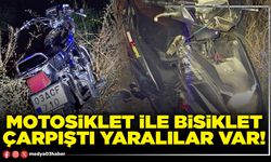 Motosiklet ile bisiklet çarpıştı yaralılar var!