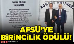 AFSÜ’ye birincilik ödülü!