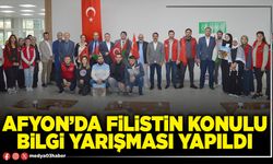 Afyon’da Filistin konulu bilgi yarışması yapıldı