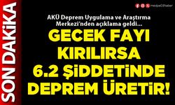 Gecek fayı kırılırsa 6.2 şiddetinde deprem üretir!