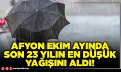 Afyon Ekim ayında son 23 yılın en düşük yağışını aldı!