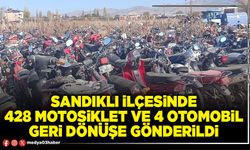 Sandıklı ilçesinde 428 motosiklet ve 4 otomobil geri dönüşe gönderildi