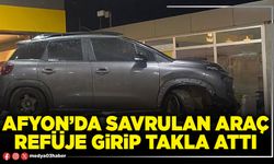 Afyon’da savrulan araç refüje girip takla attı