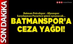 Batmanspor’a ceza yağdı!