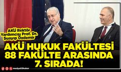 AKÜ Hukuk Fakültesi 88 fakülte arasında 7. Sırada!