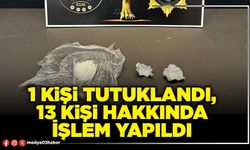 1 kişi tutuklandı, 13 kişi hakkında işlem yapıldı