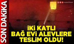 İki katlı bağ evi alevlere teslim oldu!