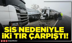 Sis nedeniyle iki tır çarpıştı!