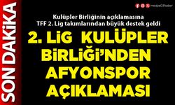 2. Lig Kulüpler Birliği’nden Afyonspor açıklaması