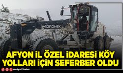 Afyon İl Özel İdaresi Köy yolları için seferber oldu