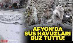 Afyon’da süs havuzları buz tuttu!