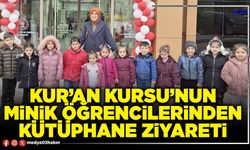 Kur’an Kursu’nun minik öğrencilerinden kütüphane ziyareti