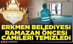 Erkmen Belediyesi ramazan öncesi camileri temizledi