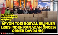 Afyon TOKİ Sosyal Bilimler Lisesi’nden Ramazan öncesi örnek davranış!