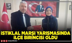 İstiklal marşı yarışmasında ilçe birincisi oldu