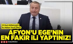 Afyon’u Ege'nin en fakir ili yaptınız!