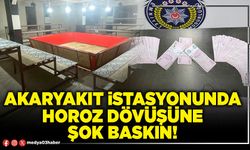 Akaryakıt istasyonunda horoz dövüşüne şok baskın!