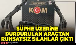 Şüphe üzerine durdurulan araçtan ruhsatsız silahlar çıktı