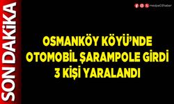 Osmanköy Köyü’nde otomobil şarampole girdi 3 kişi yaralandı