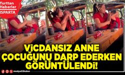 Vicdansız anne çocuğunu darp ederken görüntülendi!