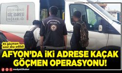 Afyon’da iki adrese kaçak göçmen operasyonu!