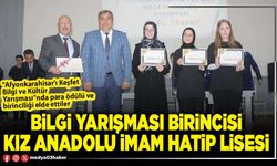 Bilgi yarışması birincisi Kız Anadolu İmam Hatip Lisesi