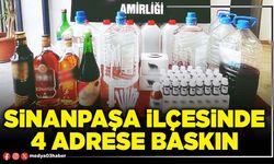 Sinanpaşa ilçesinde 4 adrese baskın