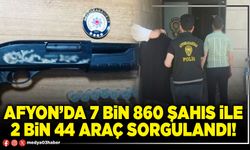 Afyon’da 7 bin 860 şahıs ile 2 bin 44 araç sorgulandı!