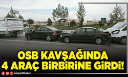 OSB kavşağında 4 araç birbirine girdi!