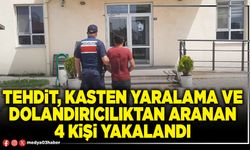 Tehdit, kasten yaralama ve dolandırıcılıktan aranan 4 kişi yakalandı