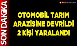 Otomobil tarım arazisine devrildi 2 kişi yaralandı