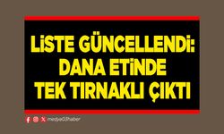 Liste güncellendi: Dana etinde tek tırnaklı çıktı