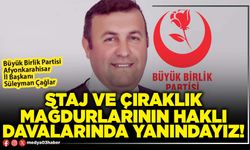 Staj ve çıraklık mağdurlarının haklı davalarında yanındayız!
