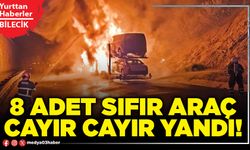 8 adet sıfır araç cayır cayır yandı!