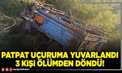 Patpat uçuruma yuvarlandı 3 kişi ölümden döndü!