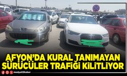 Afyon’da kural tanımayan sürücüler trafiği kilitliyor