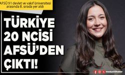 Türkiye 20 ncisi AFSÜ’den çıktı!