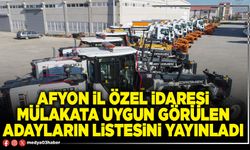 Afyon İl Özel İdaresi mülakata uygun görülen adayların listesini yayınladı