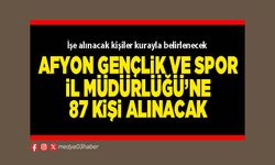 Afyon Gençlik ve Spor İl Müdürlüğü’ne 87 kişi alınacak