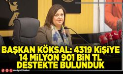 Başkan Köksal: 4319 Kişiye 14 Milyon 901 Bin TL destekte bulunduk