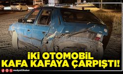 İki otomobil kafa kafaya çarpıştı!