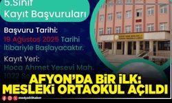 Afyon’da bir ilk: Mesleki Ortaokul açıldı