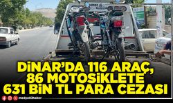 Dinar’da 116 araç, 86 motosiklete 631 Bin TL para cezası